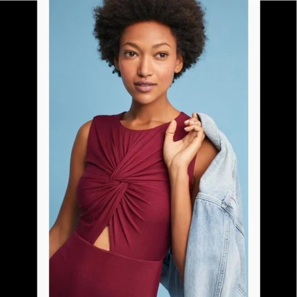 🔥 Bailey 44 (Anthropologie) | Red "Melda" Cutout Knotted Bodycon Dress XSP - Picture 3 of 8